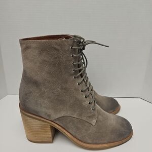 Jeffrey Campbell Taupe Lace Up Boots